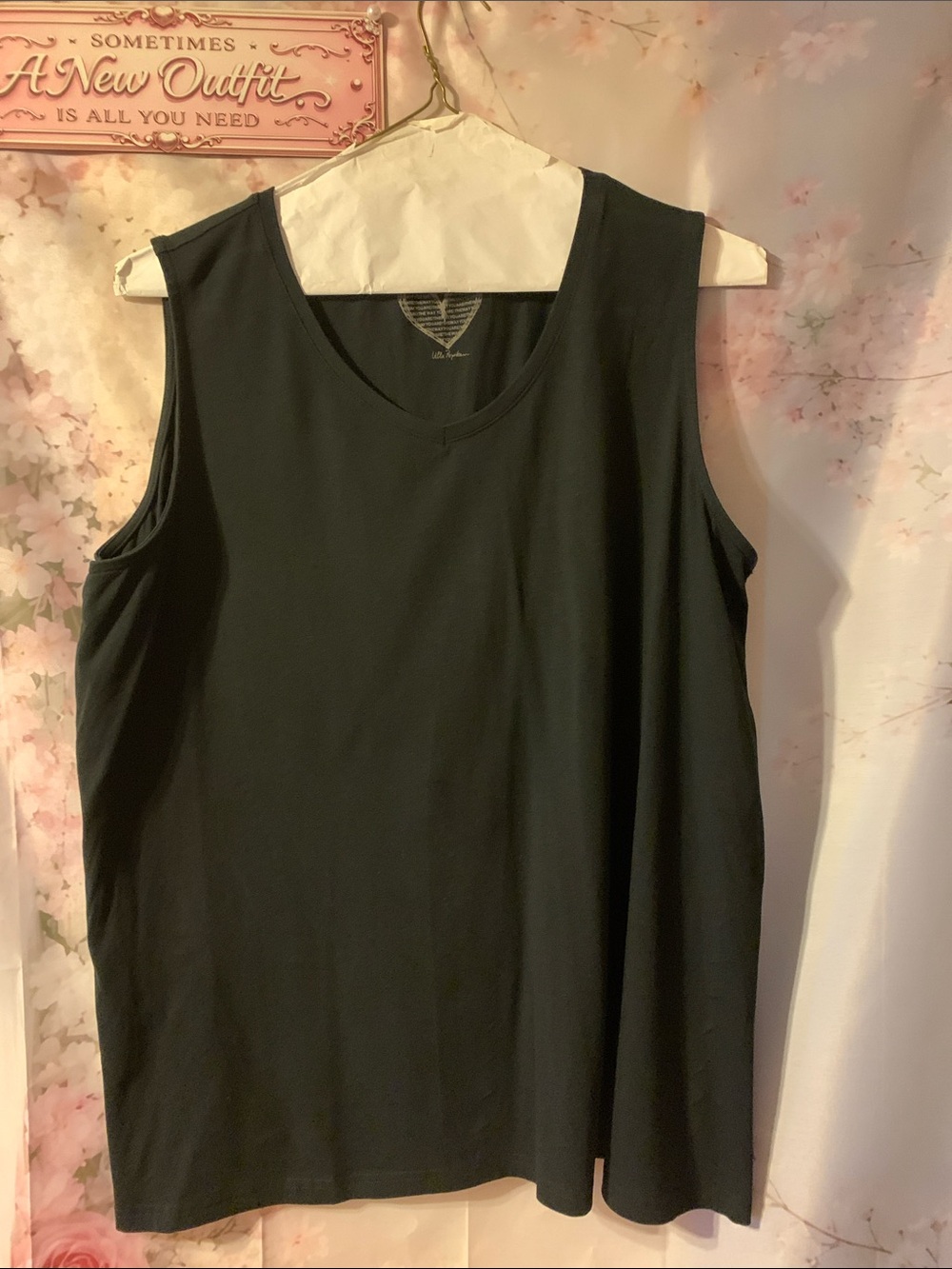 Ulla Popken Black Sleeveless Scoop Neck Tank